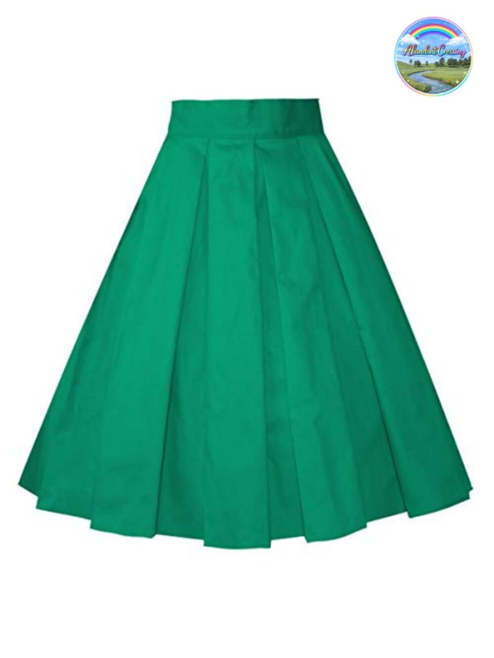 Womens Pleated High Waist A-Line Midi Skirt with Pockets
